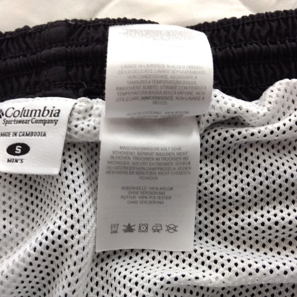COLUMBIA PFG Swim Trunks Men's S Black Nylon‎ Packable Lined Logo Pocket - Picture 10 of 14